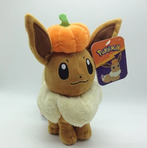 Brandneu mit Etikett Pokémon Halloween Eevee mit Kürbishut klein 8 Zoll Plüsch 2021 Nintendo - Bild 1 von 10