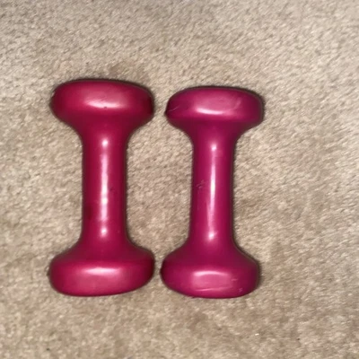 Cap Hand Weight Dumbells Pink 3 Pound Coated Pair - Image 1 of 2
