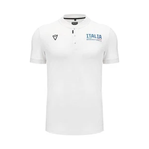 BASKETBALL ITALY – POLO COTTONPOLY SHIRT WHITE - MACRON - Season 2024/25 - Picture 1 of 4