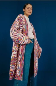 Preowned Farm Rio Wild Hearts Longline Cardigan Size M - Picture 1 of 17