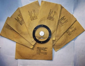 7  M102 D432939 NOS SYN BLK RUBBER GASKET 2.77" D 2.10" ID. .060"T 6 .158" HOLES - Picture 1 of 6