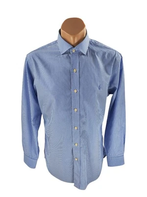 Polo Ralph Lauren Slim Fit Dress Shirt Men's Size L Blue Cotton Designer Pony - image 1 of 4