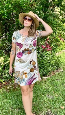 Vestido Midi Etro Milano Paisley Floral Bainha Marfim Multicolorido Tamanho Médio - Imagem 1 de 4
