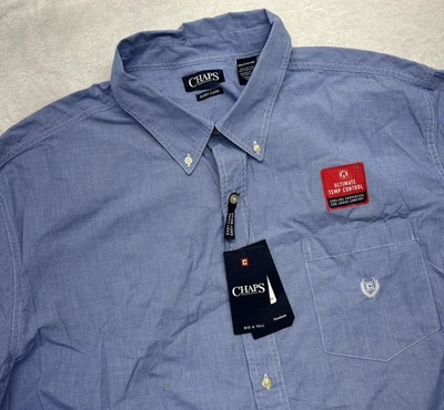 Chaps Short Sleeve Button Down Shirt Mens 3XLT Easy Care Temp Control NWT $55 - Image 1 of 4