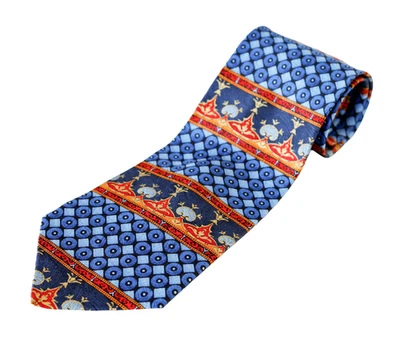 Gravata barroca geométrica vintage Tino Cosma Itália luxo casamento negócios corporativos - Imagem 1 de 4