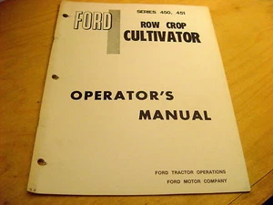 Ford 450 451 Row Crop Cultivator Operator's Manual - Picture 1 of 1