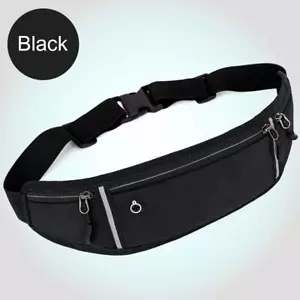 Men Women Sports Mini Waist Bag Invisible Cell Phone Fanny Pack (Black) - Picture 1 of 10