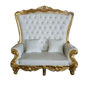 Thron Sofa Couch Königlicher Polster Chesterfield Samt Antik Stil Zweisitzer - Zdjęcie 1 z 3