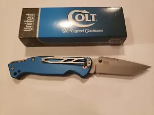 COLT Knife Lockback ROCKLOC Police Task Force Tanto Blue USA CT0126 Rocky Moser  - Picture 1 of 2