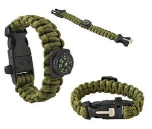Bracciale survival sopravvivenza paracord bussola acciarino fischietto emergenza - Foto 1 di 11