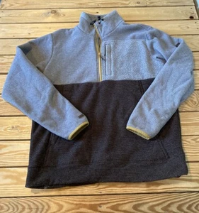 Billabong Men’s 1/2 Zip Fleece Jacket Size L Grey black EE - Picture 1 of 8