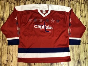 NHL 1983-85 CCM Maska WASHINGTON CAPITALS Hockey Replica Red Mens Jersey sz XL - Picture 1 of 10