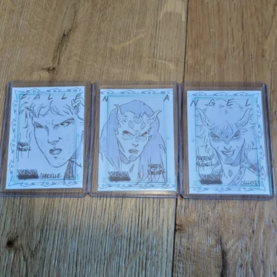 Xena Art & Images Warren Martineck Sketch Card Set of 3 Fallen Angel Puzzle - Image 1 of 4