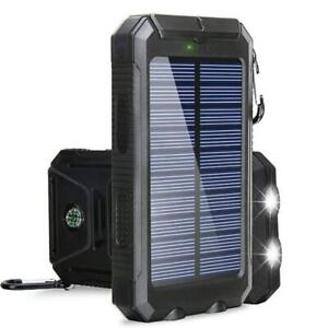 Portable 80000mAh Waterproof Solar Power Bank USB External Battery Pack Charger