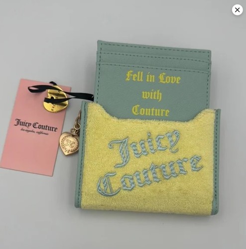 Portafoglio Juicy Couture giallo pera pastello gelato sulla spiaggia estraibile CC nuovo con etichette