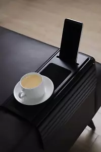 Sofa Arm Tray Table for Couch, Foldable Armrest Tray for Drinks, Snacks & Phones - Picture 1 of 12