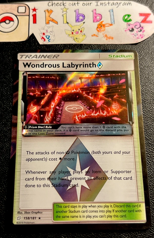 Wondrous Labyrinth Prism Star 158/181 NM Holo Rare Fairy Stadium Pokémon Card! - Image 1 of 1