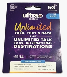 Ultra mobilna karta SIM nieograniczona rozmowa tekst i dane z połączeniami międzynarodowymi 5G - Zdjęcie 1 z 3