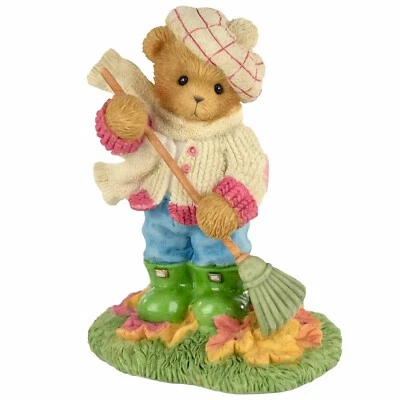 Cherished Teddies Girl Raking Autumn Leaves Figurine 4001526 Friendship