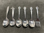 Lot Oneida TODDLETIME Holly Hobbie Mickey Spoon Fork Infant Stainless Silverware