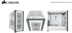 Corsair 5000X RGB TG E-ATX, ATX, USB Type-C, 3x 120mm TGB Front,White Tower Case - Picture 1 of 1