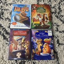 Disney Dogs Dvd Lot of 4 Movies - Lady And The Tramp 1 & 2 Air Bud & Fox Hound