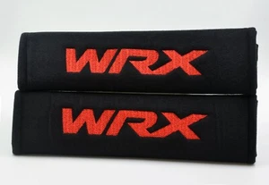 2 pcs (1 PAIR) WRX Embroidery Seat Belt Cover Shoulder Pads (Red on Black pads) - Picture 1 of 1