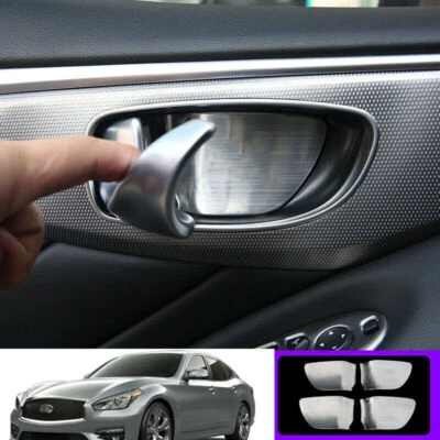 4PCS Silver Stainless Interior Door Bowl Cover Trims For infiniti Q70 2014-2020s - Image 1 of 3