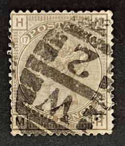GB QV. 1873-80. 4d Marrón SG154 Pl.17. GU London W2 Cancelar Wmk. Liga. Cat. 550€ - Imagen 1 de 2