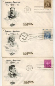 1940 Famous Americans SET OF 5 ARTISTS MATCHED ADDRESS ARTCRAFT F REMINGTON ETC. - Picture 1 of 2