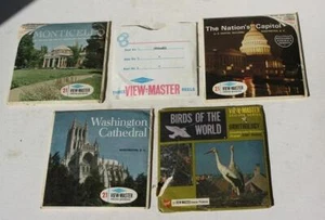 View Master Reels Packages Set of 5 Monticello Washington Cathedral Birds World - Picture 1 of 1