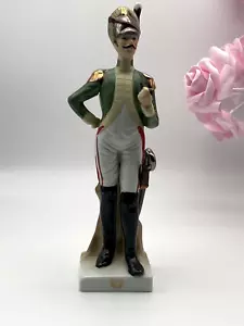 Vintage Figurine Napoleon Soldier Statue Art Hand Painted Parian Porcelain - Picture 1 of 14