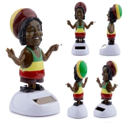 Tanzende Solarfigur Rasta fari, Jamaika bewegliche Figur Wackelfigur, Rasta Man - Bild 1 von 4