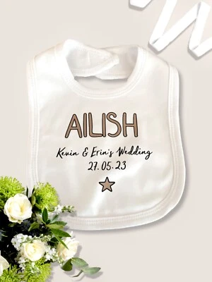 MILLY MOLLY MORLEY PERSONALISIERTES BAUMWOLLE BABY HOCHZEITSLÄTZCHEN MUMIE UND PAPA HABEN GEHEIRATET, JEDE NACHRICHT, GESCHENK