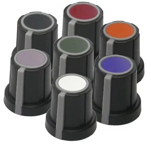 DK49004; Einstellknopf, Reglknopf, Drehknopf, soft touch, 6mm Achse, 12 Farben - Picture 1 of 13