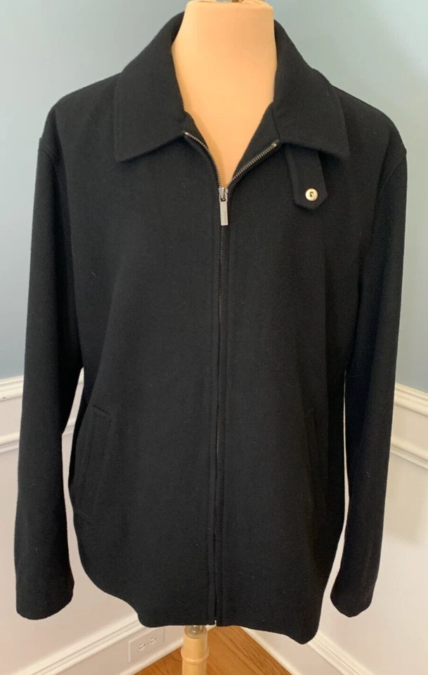 Perry Ellis Jacket Mens XXL Bomber Military Wool Blend Lined Preppy Zip Up - Image 1 of 4