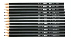 12 Bleistifte FABER-CASTELL 1111 Stärke HB schwarz sechskant bruchfeste Mine - Bild 1 von 3