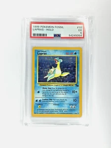 1999 Pokemon Lapras Fossil Holo Rare #10 - PSA 5 - Picture 1 of 1