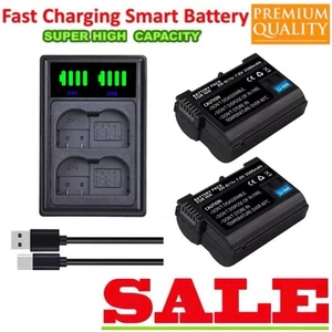 2x 3500mAh ENEL15C Battery + Usb Dual Charger For Nikon D7200 D7500 D850 Camera - Picture 1 of 4