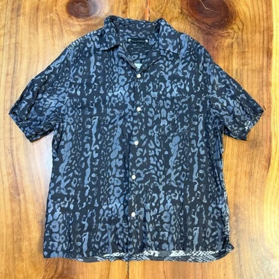 Allsaints Shirt Mens L Button Up Hawaiian Viscose Beach Relaxed Snake Print KK10 - Image 1 of 4