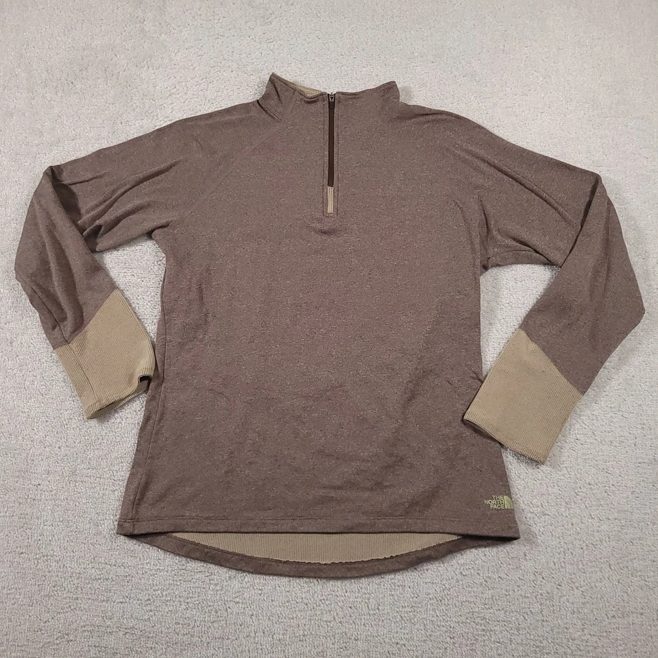 Chaqueta Camisa Mujer The North Face Vapor Wick 1/4 Cremallera Manga Larga Grande Marrón Foto 1 de 4
