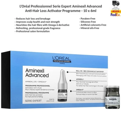 L'Oréal Professionnel Aminexil Advanced Anti-Hair Loss Serum 10x6ml - Image 1 of 4