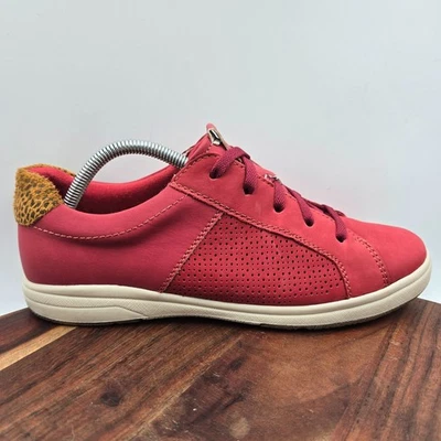 Zapatos Earth Elson Para Mujer 9W Anchos Rojo Nubuck Cómodos Con Cordones Guepardo Tenis Foto 1 de 4