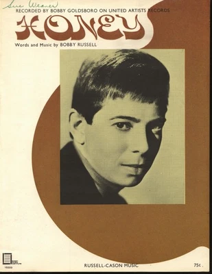 "Honey" recorded by Bobby Goldsboro - Sheet Music - 1968* - Image 1 of 2