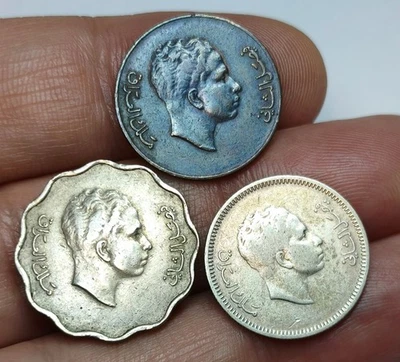 LOTE EXTRA de monedas Fils 1955 1 Fils 1955 20 Fils 1953 4 Fils - 3 piezas Foto 1 de 2