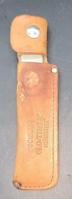Schrade Old Timer Chisel Point Honesteel 7" con funda de cuero Foto 1 de 4