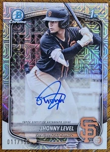 2025 BOWMAN CROMO 1° LIVELLO JHONNY AUTOGRAFO /150 SCHEDA RIFRATTORE MOJO NM - Foto 1 di 12