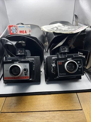 2X Polaroid Land Camera ColorPack 80 & Colorpack 82 avec étuis d'origine - Photo 1/4