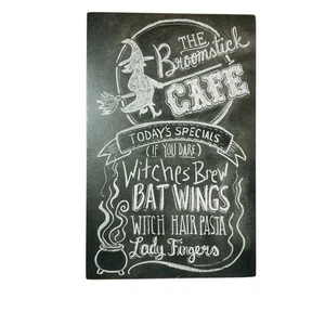Halloween Broomstick Cafe Chalkboard Menu Wood Box Wall Art Designs by Kathy - Picture 1 of 7