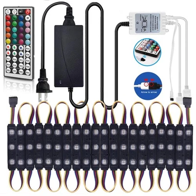 12V 5050 R-G-B LED Module Light Strip Lamp 3LEDs Injection Black ABS Tape Sign